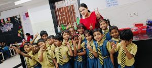 Arju mam with class 1students